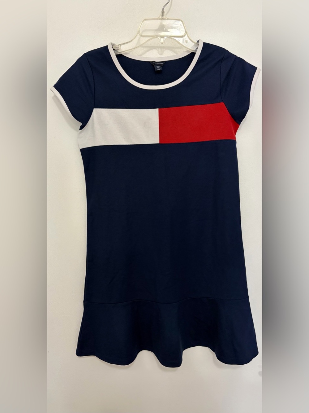 Tommy Hilfiger Navy Dress with White and Red Block